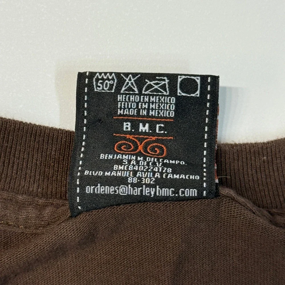 Harley Davidson Vintage Brown Graphic T‎ Shirt Men XL Cotton Cancun Mexico